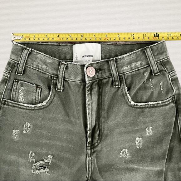 One X One Teaspoon Womens Skinny Jeans 25 Freebird High Waist Rigid Distressed - Picture 7 of 12